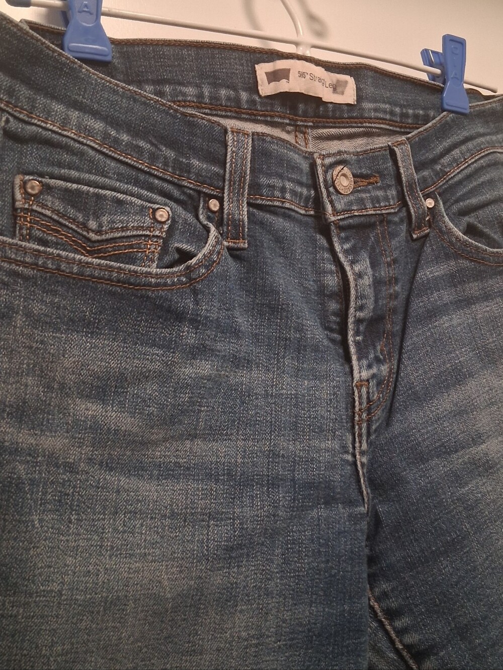 Classic Women's Levis 505 Straight Leg Blue Denim Jeans - Picture 4 of 8